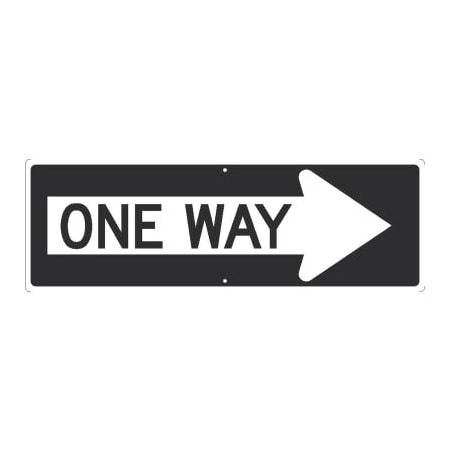 National Marker Co NMC Traffic Sign, One Way Arrow Right, 12in X 36in, White TM509J